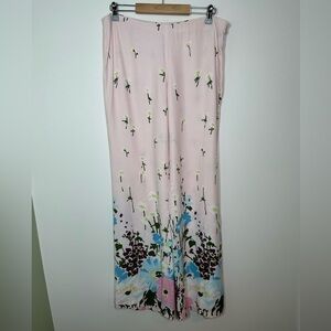 Red Valentino Pink Floral Wide Leg Pants Size 44 (US 10)